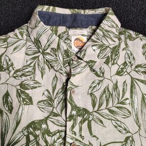 C & C California Shirt Linen Hawiian Tropical Button Front Vintage Men's XL